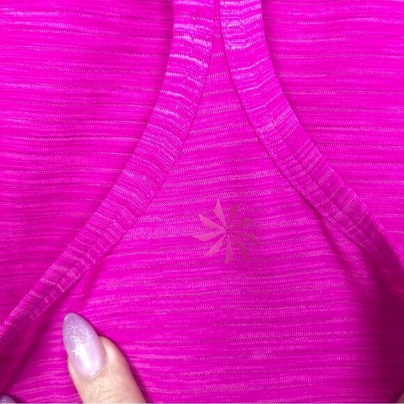 ATHLETA | Chi Shadow Stripe Bright Pink Skinny Racerback Tank Women’s Size XS - Picture 9 of 11